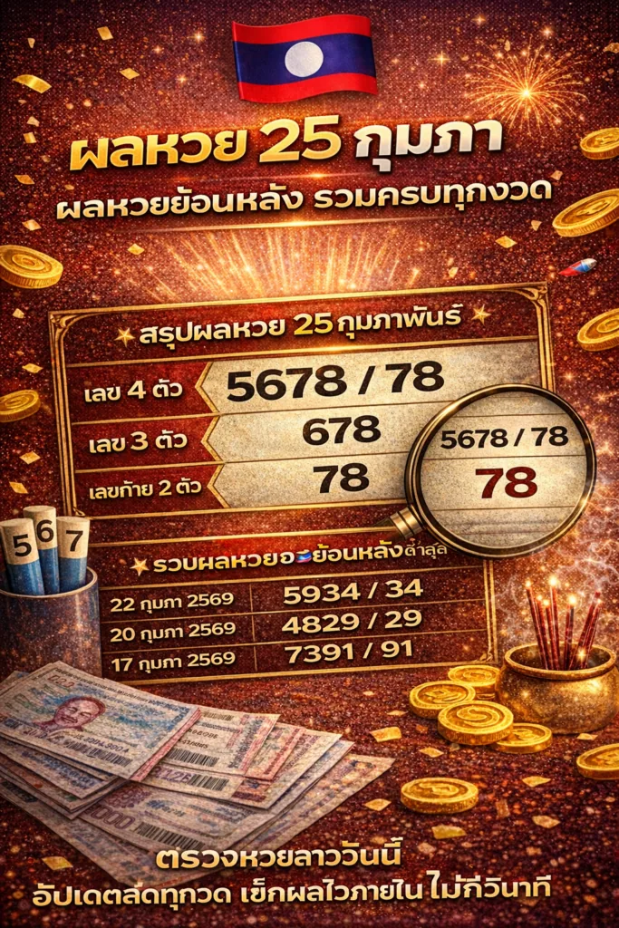 ผลหวย 25 กุมภา