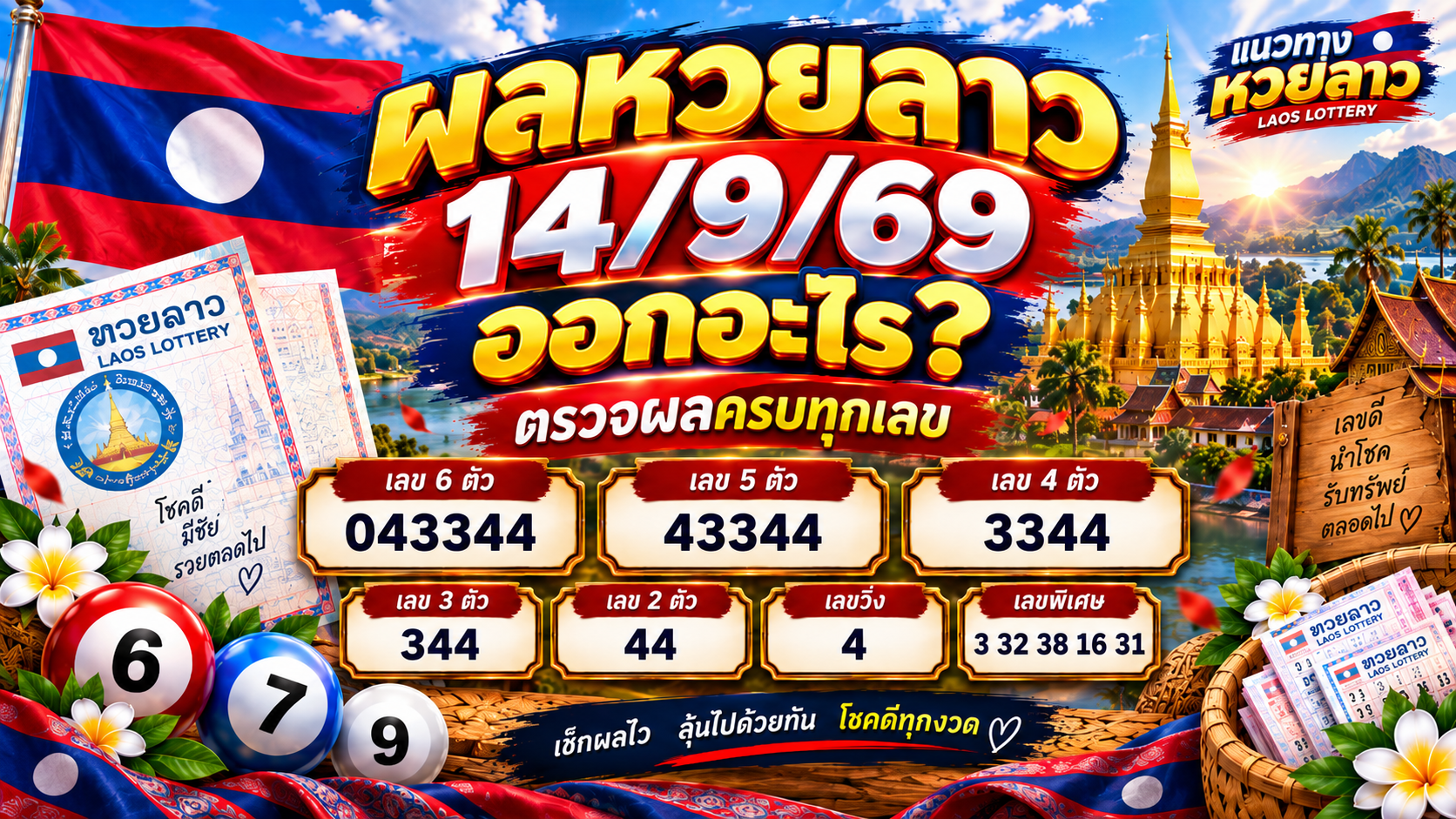 ผลหวยลาว 14/9/69